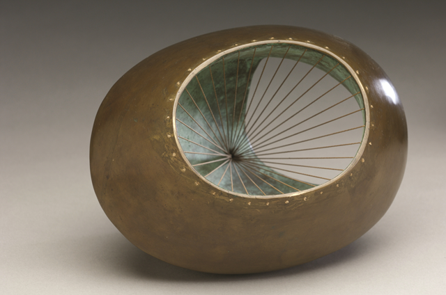 Barbara Hepworth's Sculpture with Colour and Strings features in Beyond the Canvas - A Celebration of British Sculpture from the Ingram Collection. (Credit: Barbara Hepworth © Bowness. Image courtesy of the Ingram Collection. Photo by John-Paul Bland).