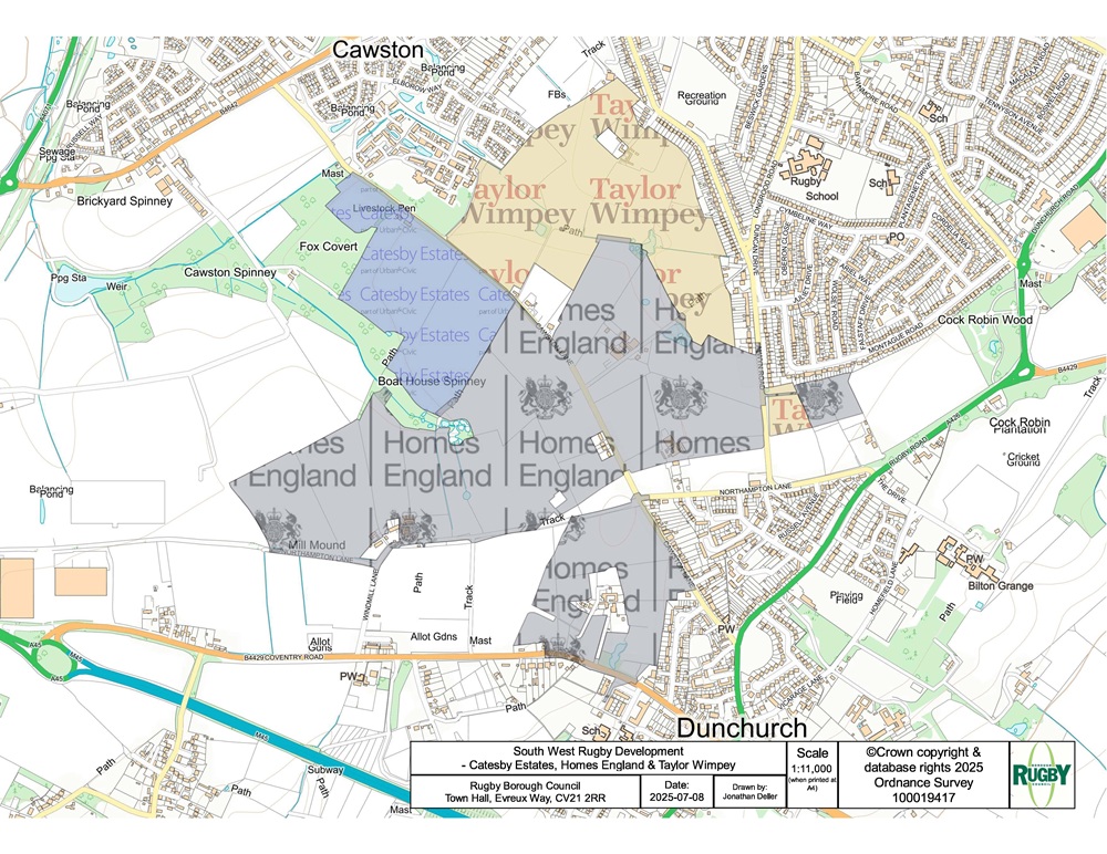 map showing indicative boundaries of application sites